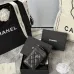 Chanel Classic Caviar Quilted Zip Card Holder Black Wallet #A49135
