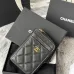 Chanel Classic Caviar Quilted Zip Card Holder Black Wallet #A49135