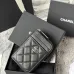 Chanel Classic Caviar Quilted Zip Card Holder Black Wallet #A49135