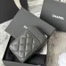 Chanel Classic Caviar Quilted Zip Card Holder Black Wallet #A49135