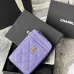 Chanel Classic Caviar Quilted Zip Card Holder Wallet  #A49136