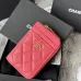 Chanel Classic Caviar Quilted Zip Card Holder Wallet  #A49136