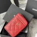 Chanel Classic Caviar Quilted Zip Card Holder Wallet  #A49136