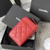 Chanel Classic Caviar Quilted Zip Card Holder Wallet  #A49136