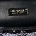 CHANEL Sequin Embroidered Medium Flap Black White #A49210