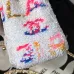 CHANEL Sequin Logo CC Small Single Flap White Multicolor #A49209