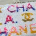 CHANEL Sequin Logo CC Small Single Flap White Multicolor #A49209