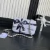 Chanel 24B black and white sequin bow silver hardware mini flap chain bag #A49207
