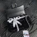 Chanel 24B black and white sequin bow silver hardware mini flap chain bag #A49207