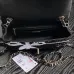 Chanel 24B black and white sequin bow silver hardware mini flap chain bag #A49207