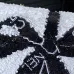 Chanel 24B black and white sequin bow silver hardware mini flap chain bag #A49207