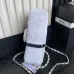 Chanel 24B black and white sequin bow silver hardware mini flap chain bag #A49207