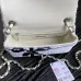 Chanel 24B black and white sequin bow silver hardware mini flap chain bag #A49207