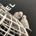 Chanel Birdcage minaudiere, Silver-tone metal &amp; strass, silvery &amp; crystal #A49171
