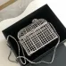Chanel Birdcage minaudiere, Silver-tone metal &amp; strass, silvery &amp; crystal #A49171