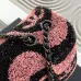 Chanel Black And White Sequin Graffiti Logo Medium Classic #A49169