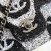 Chanel Black And White Sequin Graffiti Logo Medium Classic #A49169