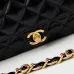 Chanel Lambskin Clutch Bag Rectangle Crossbody Gold-Tone Hardware Designer Handbag  #A49222