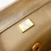 Chanel Mini Pearl Top Handle Flap Bag Metallic Gold Lambskin Brushed Gold Hardware #A49223