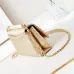 Chanel Mini Pearl Top Handle Flap Bag Metallic Gold Lambskin Brushed Gold Hardware #A49223