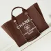 Chanel Shopping bag, Canvas &amp; gold-tone metal Brown #A49187