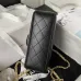 Lambskin Quilted Flap Phone Holder With Chain Black #A49202