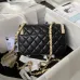 Lambskin Quilted Flap Phone Holder With Chain Black #A49202