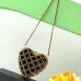 NIB 23S Chanel Caged Heart Minaudière Evening Clutch Bag Gold Black #A49201