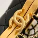 NIB 23S Chanel Caged Heart Minaudière Evening Clutch Bag Gold Black #A49201