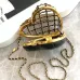 NIB 23S Chanel Caged Heart Minaudière Evening Clutch Bag Gold Black #A49201