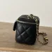 Small vanity with chain - Shiny calfskin &amp; gold-tone metal , black #A49185