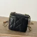Small vanity with chain - Shiny calfskin &amp; gold-tone metal , black #A49185