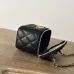 Small vanity with chain - Shiny calfskin &amp; gold-tone metal , black #A49185