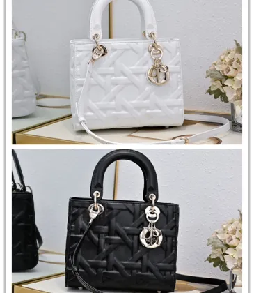 Dior Bag Graphic Cannage Calfskin Black/White #A48775