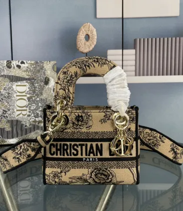 Dior Handbags Lady D-Lite CHRISTIAN DIOR PARIS size:17×15×7cm #A53705
