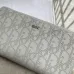 Dior Wallet Leather Gray Oblique Galaxy Long Zip Wallet #A50110