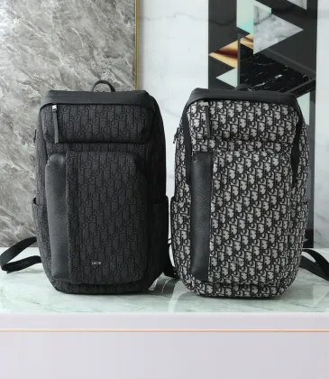 Rider Soft Zipped Backpack Dior Oblique Jacquard and Blue Grained Calfskin size:32×46×7cm #A54065