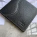 Saddle Bifold Wallet Black Grained Calfskin Marquetry #A50107