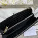 Saddle Zipped Long Wallet Black Grained Calfskin #A50106