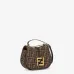 Fendi Handbag C'mon Small Fabric Brown Size:21x6.5x20cm #A49099
