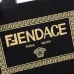 Replica Fendi Tote Textured Canvas Gold Logo Greek Key Bag Epitomizing Timeless Luxury size:35×17×31cm #A54202
