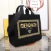 Replica Fendi Tote Textured Canvas Gold Logo Greek Key Bag Epitomizing Timeless Luxury size:35×17×31cm #A54202