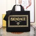 Replica Fendi Tote Textured Canvas Gold Logo Greek Key Bag Epitomizing Timeless Luxury size:35×17×31cm #A54202