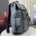 GG jumbo large backpack in grey and black GG leather #A50427