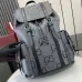 GG jumbo large backpack in grey and black GG leather #A50427