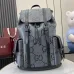 GG jumbo large backpack in grey and black GG leather #A50427