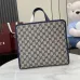 Children's printed GG tote bag in beige and blue #A52730