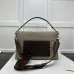 GG canvas large crossbody bag in beige and dark brown canva #A49791