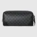 Gucci GG Emblem medium toiletry case in black fabric size:28×14×14cm #A53922