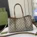 Gucci GG Emblem medium tote bag in beige and dark brown fabric  #A51001